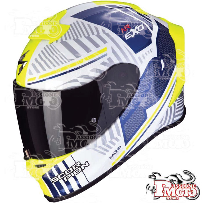 Casco Scorpion Exo R1 Evo Air Victory Bianco/Blu - Clicca l'immagine per chiudere