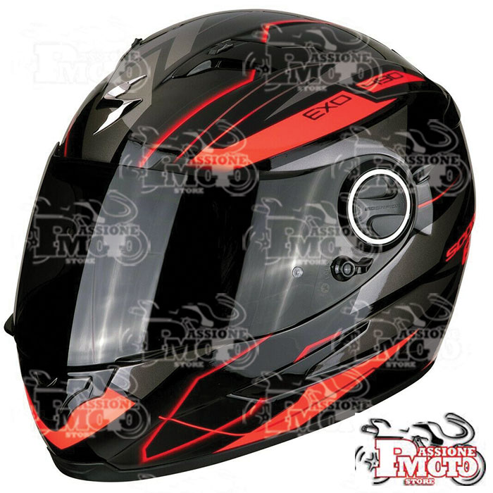 Casco Scorpion Exo-490 Nova Black/Red Fluo