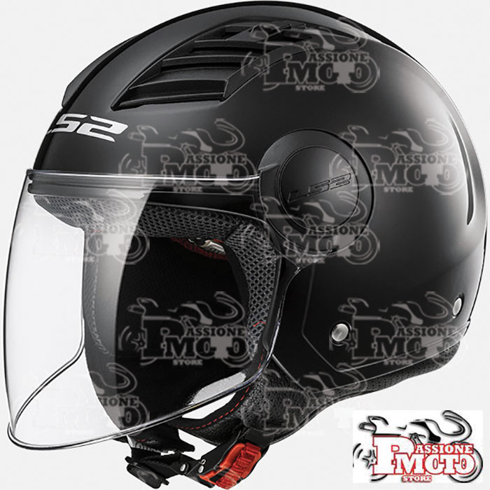 Casco Jet LS2 OF562 Airflow Gloss Black Long